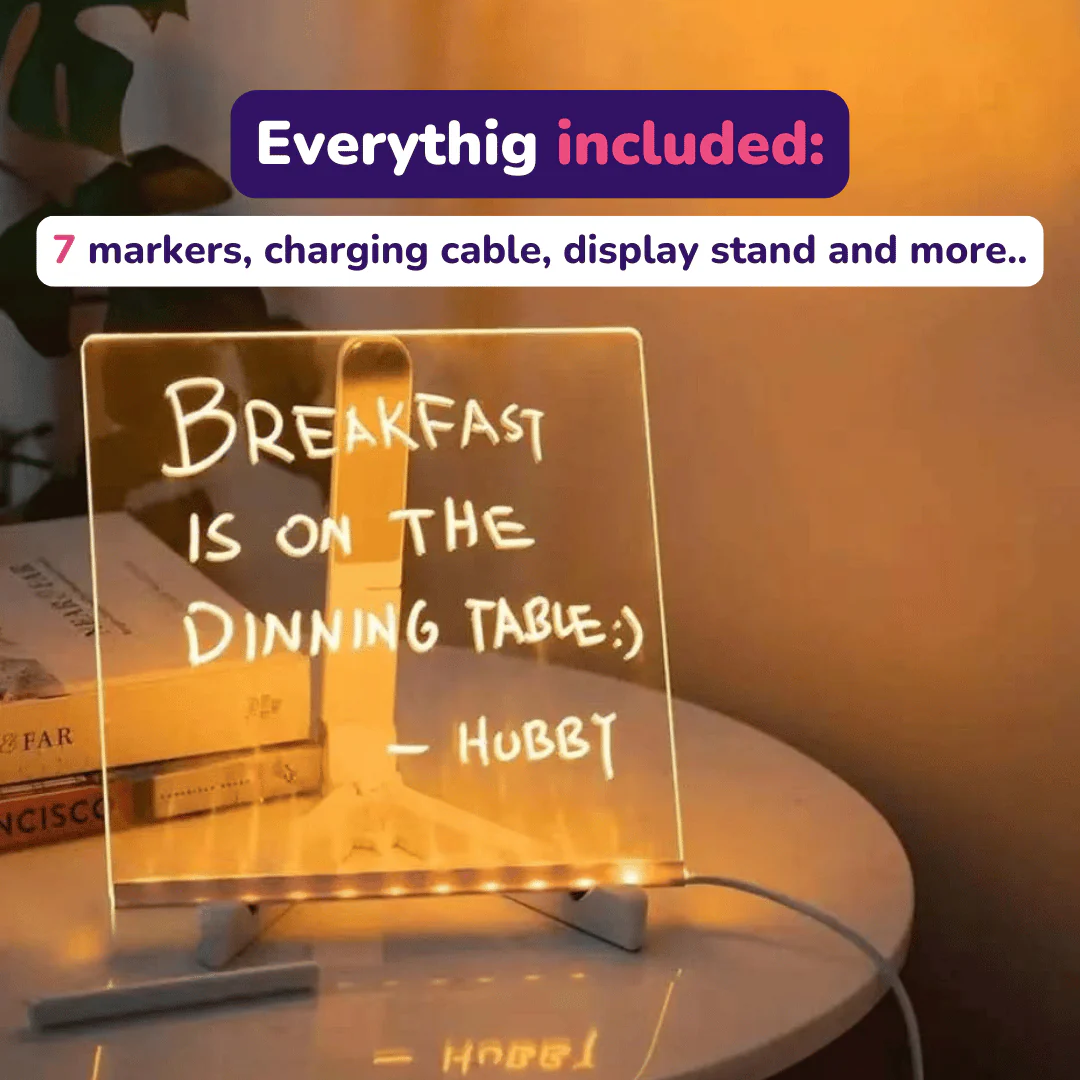 Creative Rewritable Acrylic LED Message Board 🎨