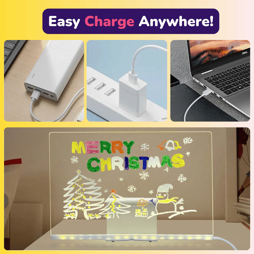 Creative Rewritable Acrylic LED Message Board 🎨